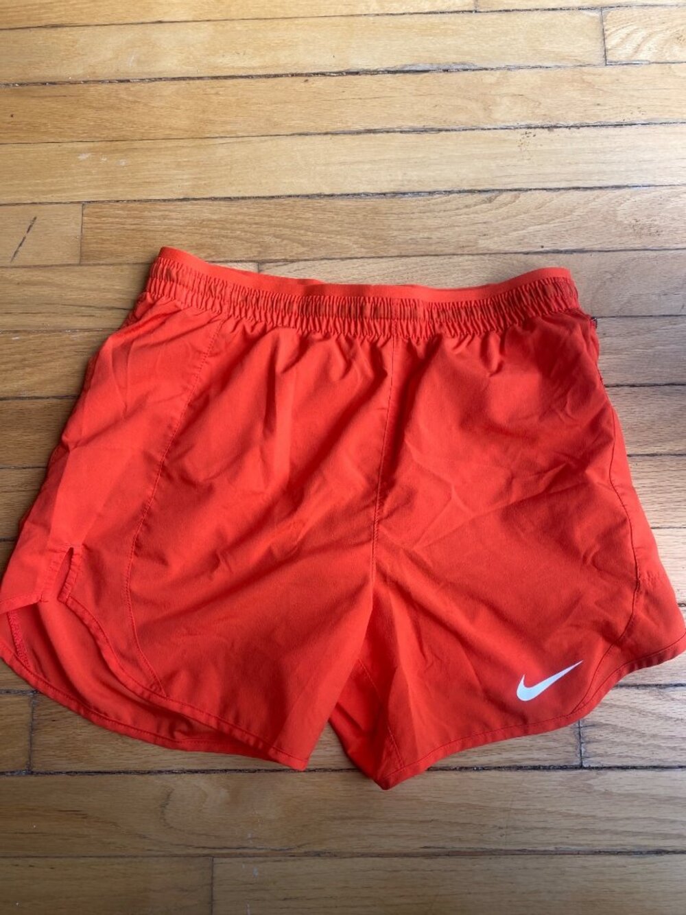 Nike Dri-FIT Womens Running Shorts Bright Orange With Elastic Waistband - S